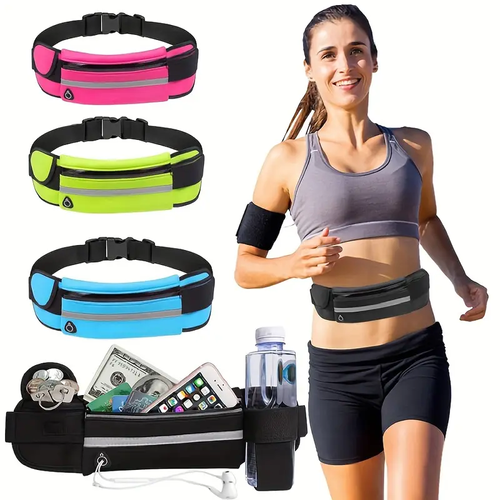 ⭐Running waist pack with mobile phone pocket, unisex sports waist pack, suitable for running and outdoor activities