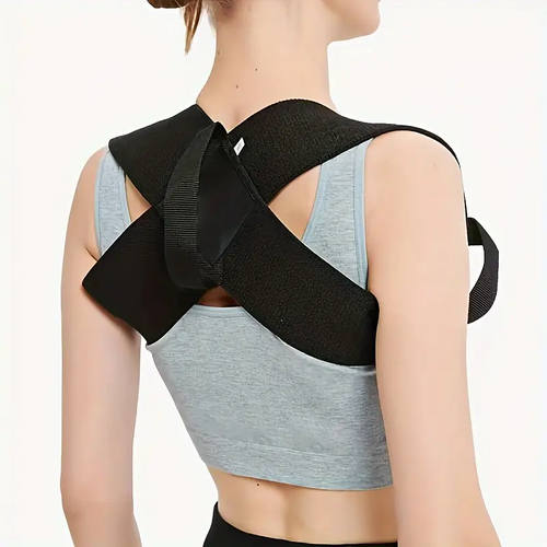 ⭐Posture corrector back support strap, adjustable polyester shoulder strap for posture improvement, non-electric back stretching training aid, suitable for sports and daily use