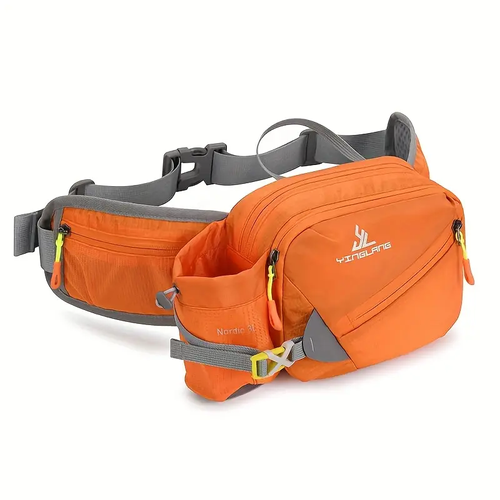 ⭐Multifunctional running Fanny pack with water bottle holder - durable nylon, zippered compartment for outdoor hiking and marathon gear, available in a variety of colors, hiking accessories