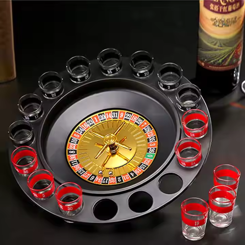 🍹Creative Drinking turntable Shot Glass Roulette drinking game 16 shot board game party bar🥂