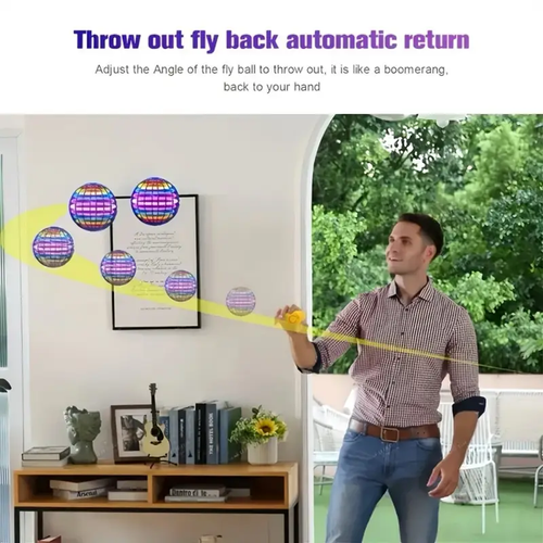 🪐Flying ball Polgan 360° rotating LED light controller rotating manual flying spherical toy Magic Mini drone Spinner Student adult indoor and outdoor toys