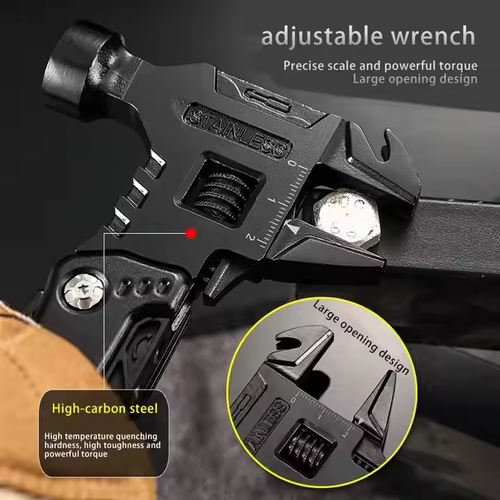 ⭐Outdoor universal folding pliers Knife pliers Black adjustable wrench combination car multi-functional EDC tool pliers