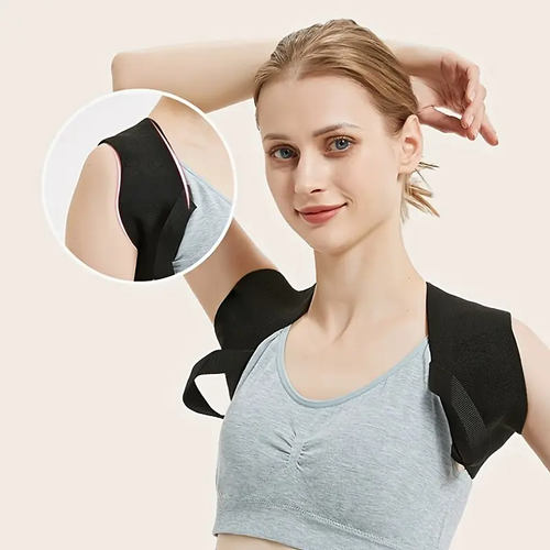 ⭐Posture corrector back support strap, adjustable polyester shoulder strap for posture improvement, non-electric back stretching training aid, suitable for sports and daily use