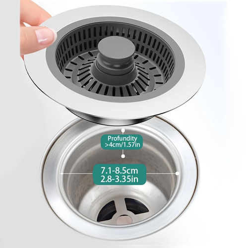 ⭐3 in 1 stainless steel kitchen sink filter