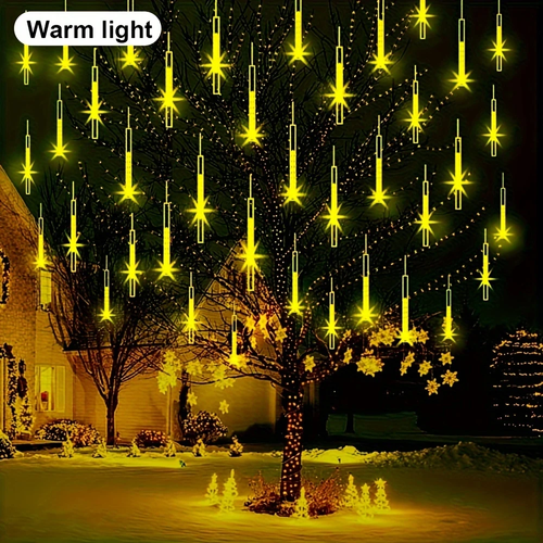 💡Solar Meteor Shower Light Water droplets icicles snow falling raindrops Waterfall light is suitable for garden wedding parties