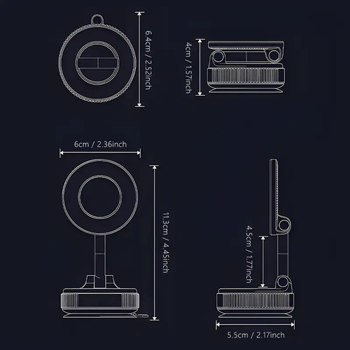 ⭐2025 New Magsafe magnetic mobile phone stand Vacuum sucker strong magnetic adsorption folding car mobile phone stand