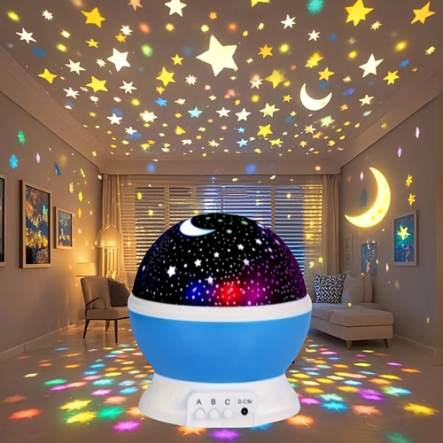 ⭐LED Starry night light projector with Moon and star USB power