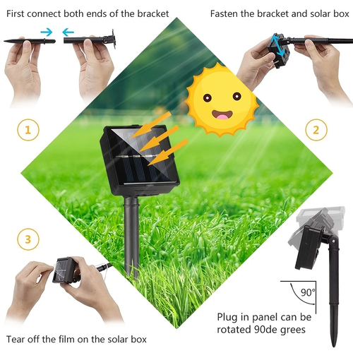 💡Outdoor solar fairy lamp 8 modes, ideal for festivals, gardens, terraces, trees, parties, yards, wedding decoration