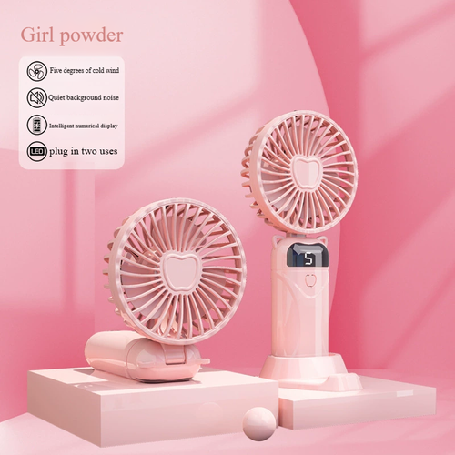 🌀Handheld fan Mini portable folding fan Digital display usb charging small fan