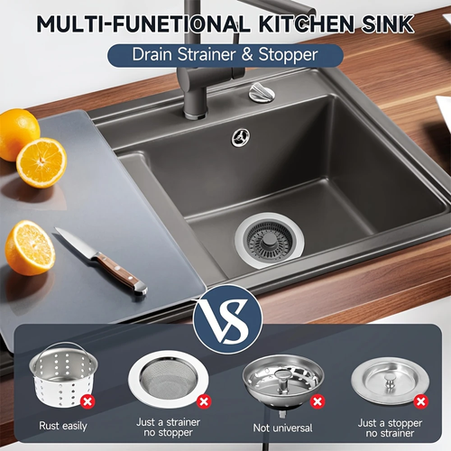 ⭐3 in 1 stainless steel kitchen sink filter