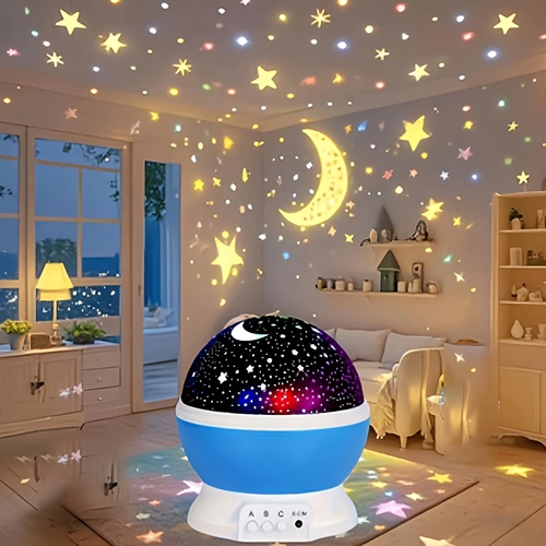 ⭐LED Starry night light projector with Moon and star USB power
