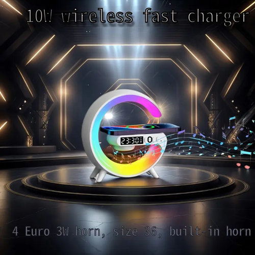 ⭐Bluetooth speaker, colorful light strip, alarm clock, desktop, multi-functional wireless charging