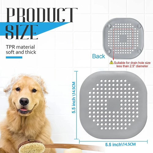 ⭐3pcs Silicone shower and sink hair filter pads prevent clogging drainage filters