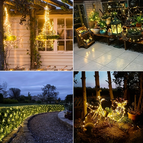 💡Outdoor solar fairy lamp 8 modes, ideal for festivals, gardens, terraces, trees, parties, yards, wedding decoration