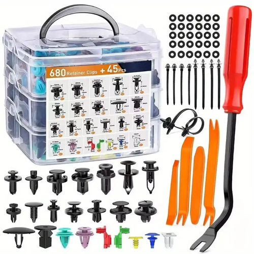 🔥 Promotion on Sale 🔥 Auto Fastener set snap, suitable for all kinds of auto mudguards, door panels, dashboard parts, with removal tools