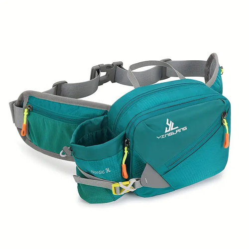 ⭐Multifunctional running Fanny pack with water bottle holder - durable nylon, zippered compartment for outdoor hiking and marathon gear, available in a variety of colors, hiking accessories