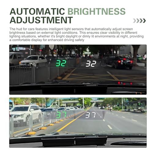 1 PC Car Heads Up Display, Universal High Definition Windshield Speedometer Projector, Car HUD Digital Speedometer, for Most Cars, Trucks, SUVs