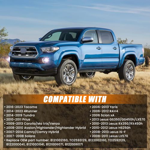 Round LED Fog Lights Assembly for 2016-2023 Toyota Tacoma, 2014-2023 4Runner, 2014-2019 Tundra, 2007-2014 Camry, 2006-2012 RAV4, 2006-2013 Yaris, 2008-2013 Lexus IS-F, Front Bumper Driving Lamp