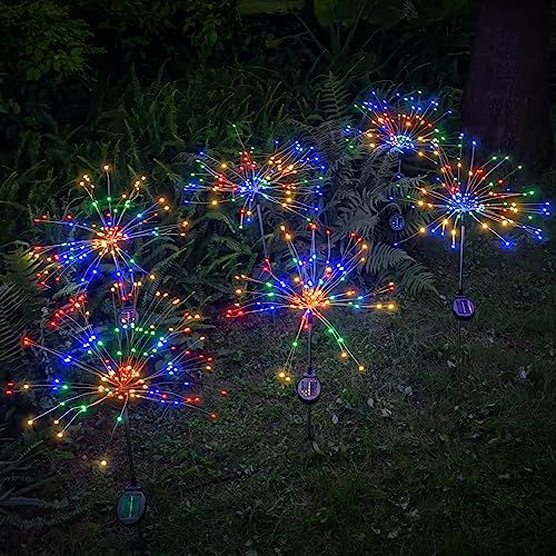 🔥Hot Seller🔥 COD！  Solar-Powered Firework Lights: LED Ground Stakes, Outdoor Waterproof, Garden and Courtyard Christmas Decorative Lights—Create a Luxurious, Atmospheric Ambiance