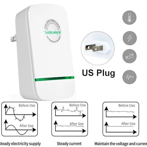 New Universal Energy-Saving Box, Reduce Electricity Bills, Plug-and-Play, Power Factor Corrector for Home and Office Use (2Pcs)