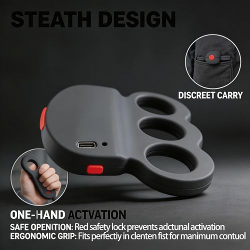 Rechargeable Personal Defense Stun Gun. Handheld Unit with Ergonomic Grip and Safety Lock (3 to 5 Days delivery)