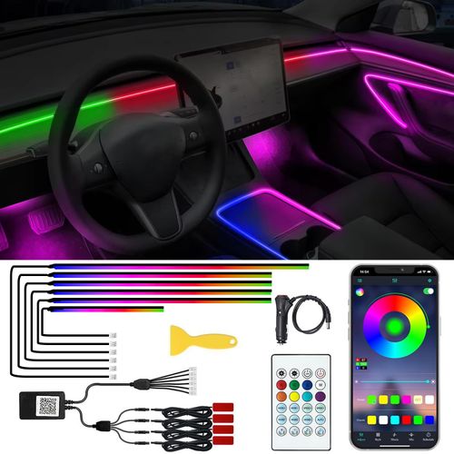 🔥Hot Seller🔥 COD！	 Car Ambient Lighting, In-Car USB Charging, Multicoloured LED Decorative Lights, Disco and Christmas Party Atmosphere Lights, Stage Lights