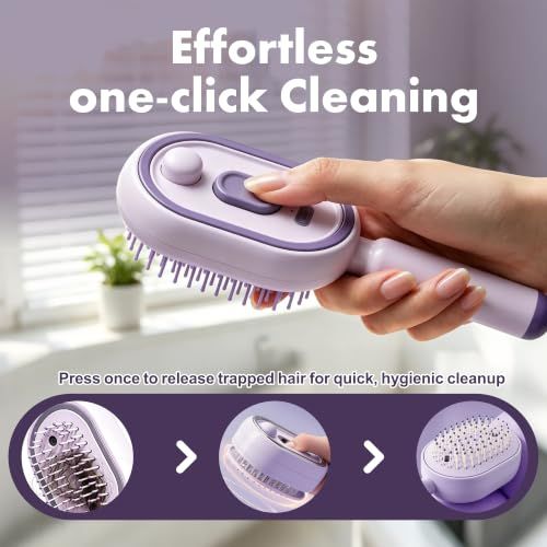 Electric Spray Air Cushion Massage Comb, Steam Brush for Hair, 3-in-1 Electric Spray Hair Brush for Detangling, Anti-Frizz, Scalp Care & Hydration, Wet-Dry Use