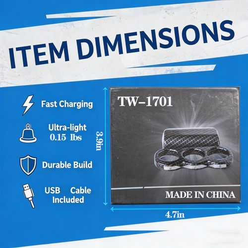 Rechargeable Personal Defense Stun Gun. Handheld Unit with Ergonomic Grip and Safety Lock (3 to 5 Days delivery)