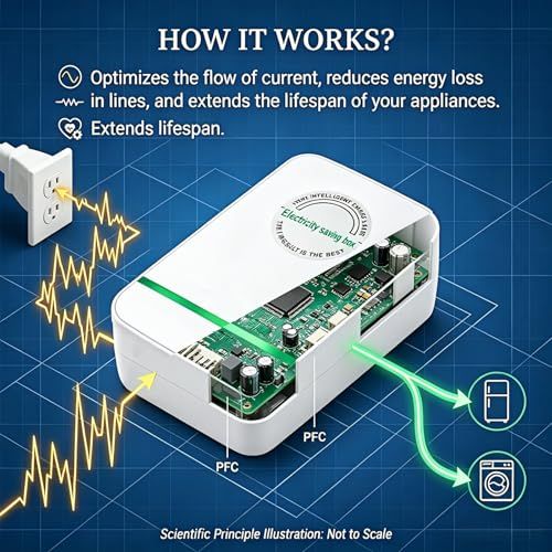 New Universal Energy-Saving Box, Reduce Electricity Bills, Plug-and-Play, Power Factor Corrector for Home and Office Use (2Pcs)