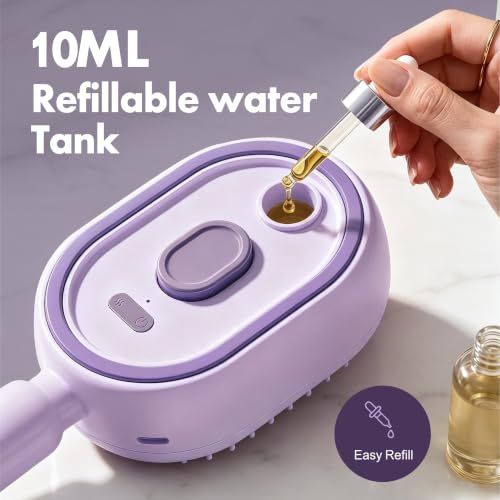 Electric Spray Air Cushion Massage Comb, Steam Brush for Hair, 3-in-1 Electric Spray Hair Brush for Detangling, Anti-Frizz, Scalp Care & Hydration, Wet-Dry Use