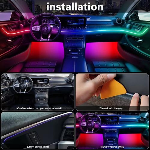 🔥Hot Seller🔥 COD！	 Car Ambient Lighting, In-Car USB Charging, Multicoloured LED Decorative Lights, Disco and Christmas Party Atmosphere Lights, Stage Lights