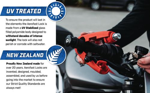 Motorcycle Handlebar Lock, Anti-Theft Scooter Grip Security, Heavy-Duty Safety Device for Bikes