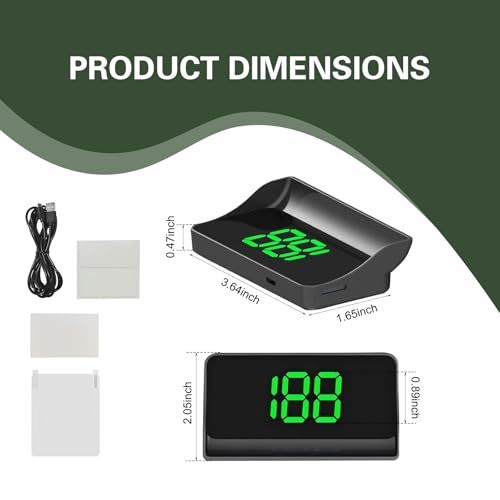 1 PC Car Heads Up Display, Universal High Definition Windshield Speedometer Projector, Car HUD Digital Speedometer, for Most Cars, Trucks, SUVs