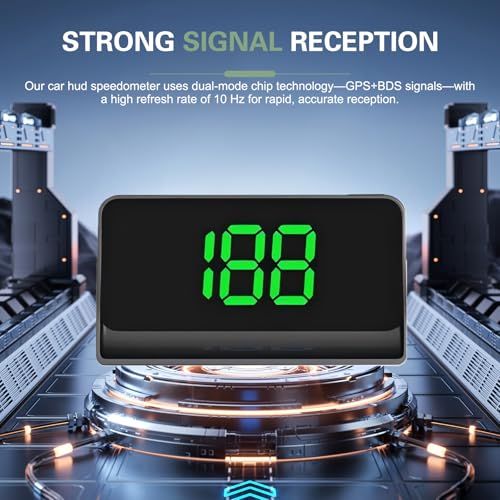 1 PC Car Heads Up Display, Universal High Definition Windshield Speedometer Projector, Car HUD Digital Speedometer, for Most Cars, Trucks, SUVs
