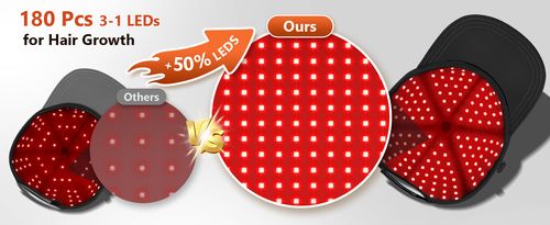 RELEXNOW Red Light Therapy Cap for Hair with Upgraded 180 Tri-Chip LEDs
