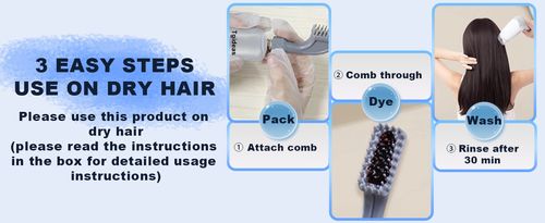 Black Fruit Natural Hair Dye Cream for Grey Hair Coverage - Dark Brown for Men and Women