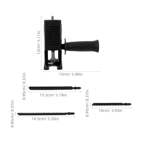 Portable Reciprocating Saw Adapter Kit 7pcs Set for Electric Drills, Black
