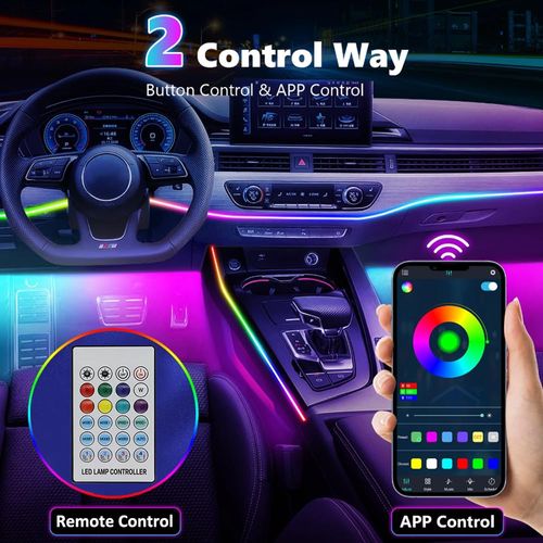 🔥Hot Seller🔥 COD！	 Car Ambient Lighting, In-Car USB Charging, Multicoloured LED Decorative Lights, Disco and Christmas Party Atmosphere Lights, Stage Lights