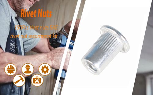 kimllier 150Pcs Rivet Nuts SAE Rivet Nut Assortment Kit Aluminum Threaded