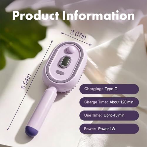 Electric Spray Air Cushion Massage Comb, Steam Brush for Hair, 3-in-1 Electric Spray Hair Brush for Detangling, Anti-Frizz, Scalp Care & Hydration, Wet-Dry Use