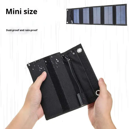 Hot-Selling Foldable Solar Panel Portable Outdoor Phone Charger with Fast Charging Black Colors 650mm Unfolded Length