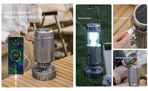 Versatile solar-powered camping lantern🔥