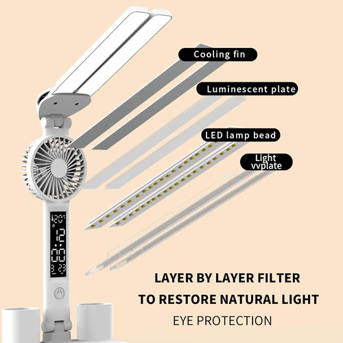 LED fan eye protection desk lamp