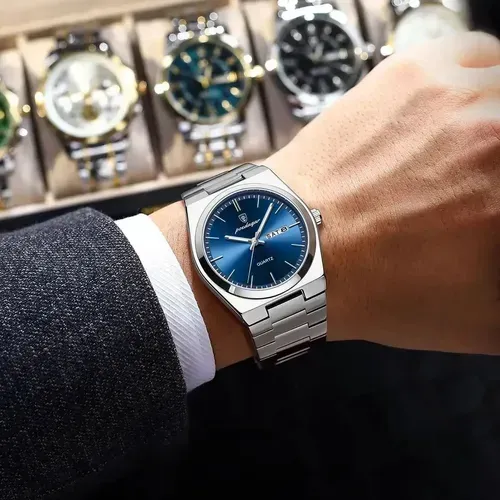 Poedagar 930 Top Brand Luminous Hand Quartz Watch Men Fashion Business Calendar Watch Luxury Stainless Steel Watch
