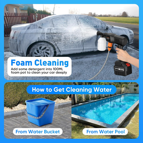 Wireless High Pressure Household Car Washer Rechargeable Water Spray Gun Portable