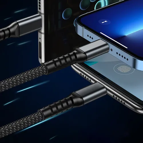 🔥(Buy 1 Get 1 Free)⚡Transparent luminous three-in-one super fast charging cable