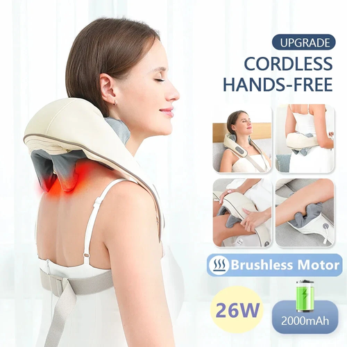 Electric hot compress massager for shoulders, neck, waist and back