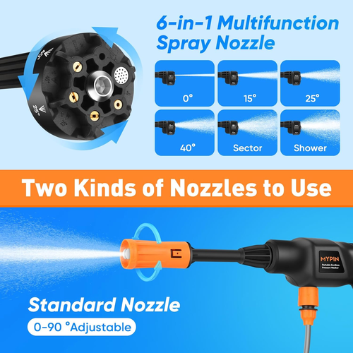 Wireless High Pressure Household Car Washer Rechargeable Water Spray Gun Portable