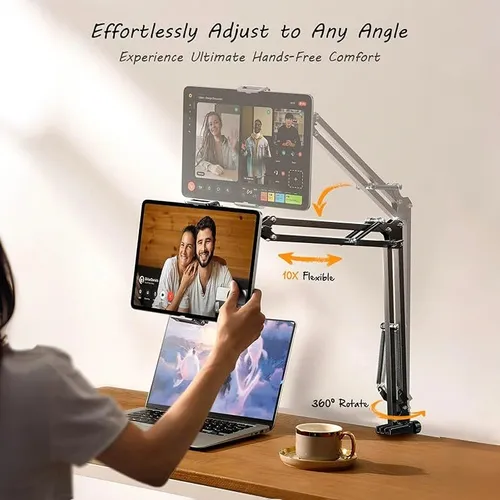 360-degree rotating adjustable and stable multifunctional aluminum alloy stand metal cantilever desktop mobile phone iPad stand
