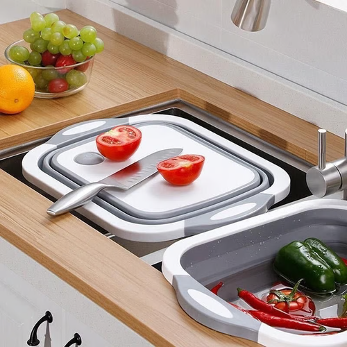 Multifunctional folding cutting board